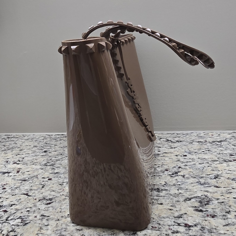 Carmen Sol Angelica Large Brown Tote Jelly Studded PVC Tote Bag. - Picture 7 of 16